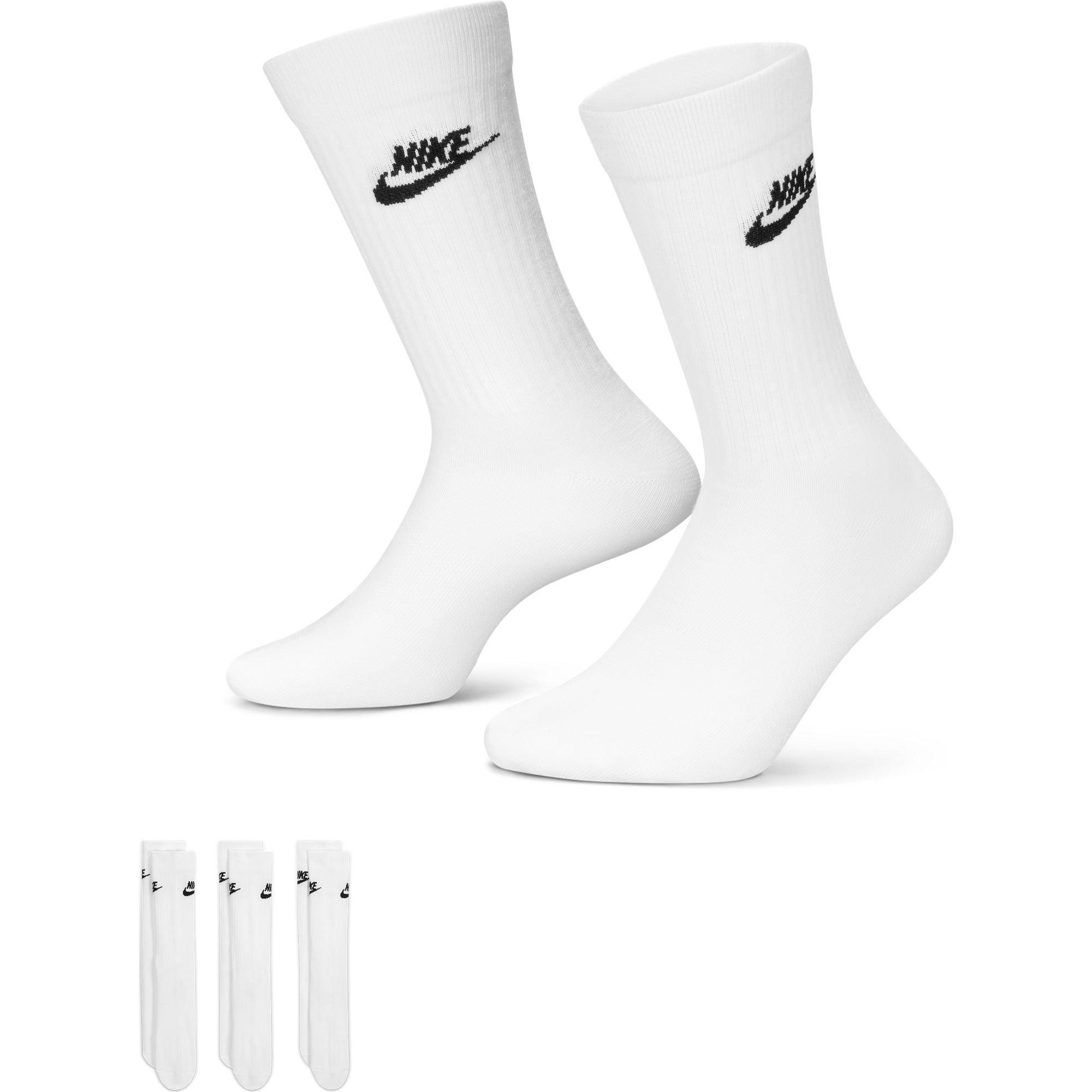 Nike Sportswear Everyday Essential Crew Socks (3 Pairs)-White/Black